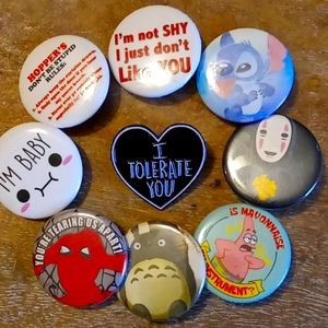 Lot of 9 pins from Hot Topic
